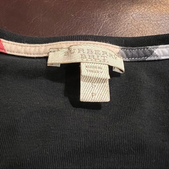 Burberry Black Women's Top with Nova Check Cuffs Size Small - Picture 6 of 9